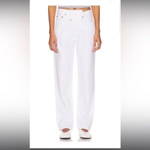 Agolde White Jeans with cross cross buttons